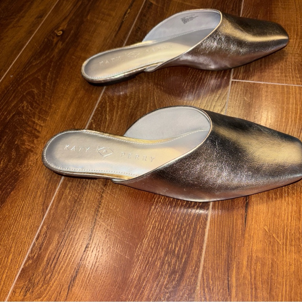 Katy Perry Collections Metallic Silver Mules 10 women's